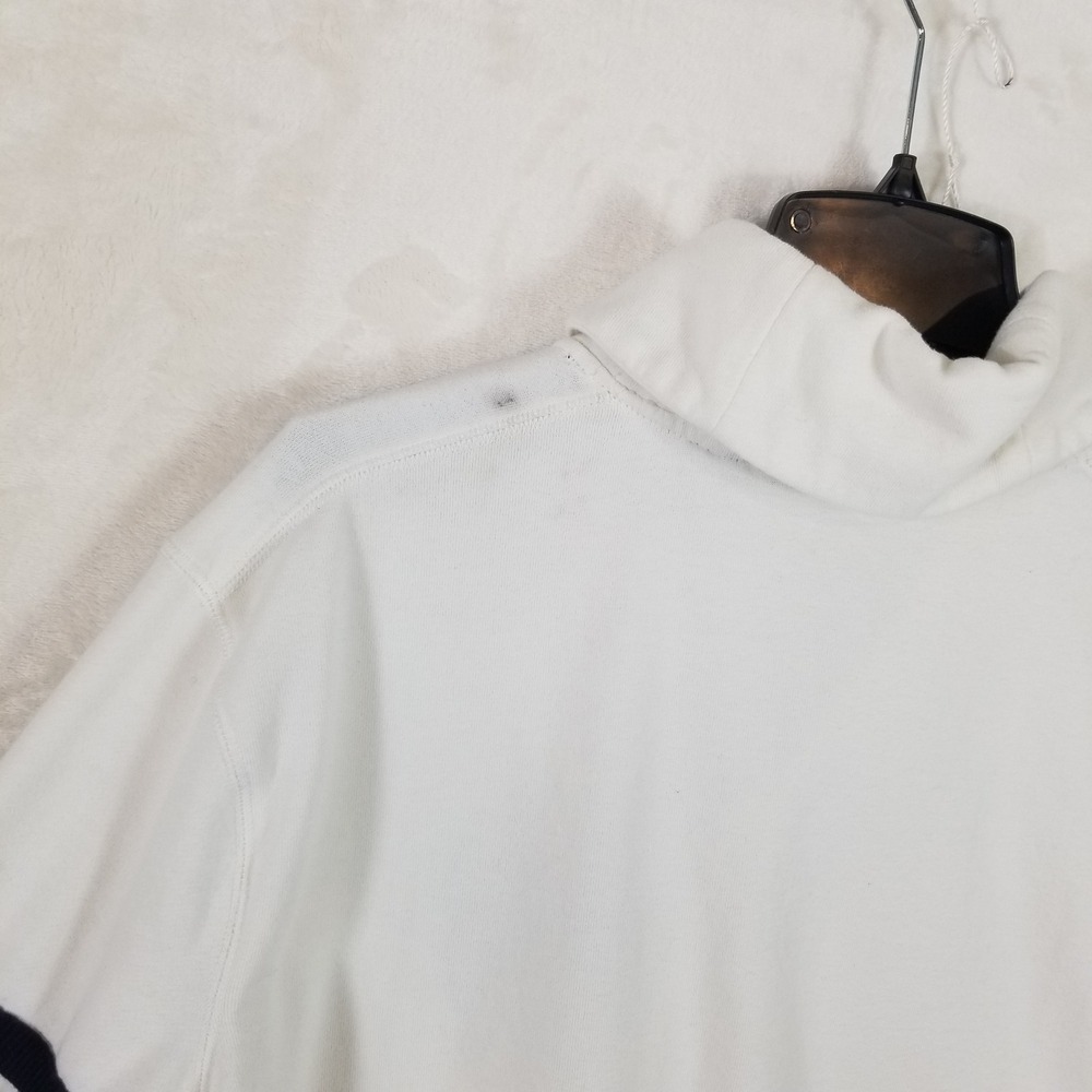Sean John Mens Shawl‎ Collar Sweatshirt White Large Varsity Patch Pullover - Picture 3 of 7